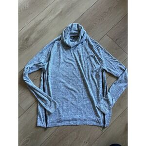 rag‎ bone JEAN Light Heather Grey Turtleneck Long Sleeve Zip Detail Top XS